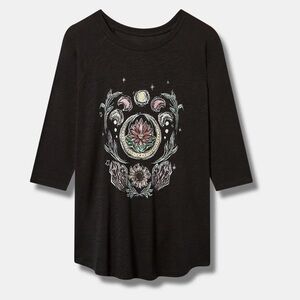 Torrid Light Classic Fit Super Soft Slub Crew Neck Raglan Tee Jersey Size 0 L 12